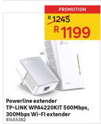 TP-link Powerline Extender WPA4220 Kit 500Mnps, 300Mbps Wi-Fi Extender