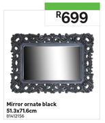 Mirror Ornate Black 51.3 x 71.6cm
