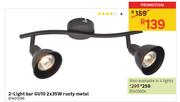 2 Light Bar GU10 2x35W Rusty Metal
