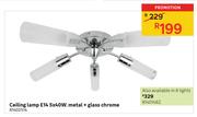 Ceiling Light E14 5x40W Metal + Glass Chrome