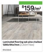 Laminated Flooring Oak Pine Chalked 1286 x 194 x 7mm-Per Sqm