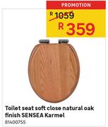 SENSEA Toilet Seat Soft Close Natural Oak Finish Karmel