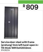 Service Door Steel With Frame (Prehung) 1mm Left Hand Open In 115 Thick W813xH2032mm 81436254