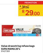 Supa MAMA Value Drawstring Refuse Bags 20's