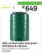 JoJo 260Ltr Vertical Water Tank (Green) 81433700