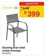 Flamingo Stacking Chair Steel Wicker 81444953