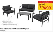 Lisboa 4 Piece Sofa Set 4 Seater With Table 81416039