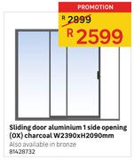 special aluminium sliding door 1 side opening ox charcoal w2390 x h2090mm www guzzle co za