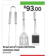 Naterial Braai Sets Of 3 Tools Stainless Steel