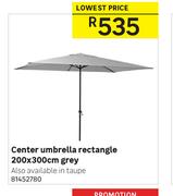 Center Umbrella Rectangle 200 x 300cm Grey