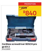 Bosch Cordless Screwdriver Pro Go Kit 2
