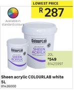 Colourlab 5Ltr Sheen Acrylic White