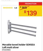 Movable Towel Holder SENSEA Loft Matt Silver