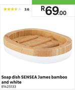 Soap Dish SENSEA James Bamboo And White