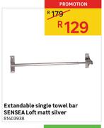 Extandable Single Towel Bar SENSEA Loft Matt Silver