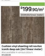 Cushion Vinyl Sheeting Roll Novilon Iconik Deep Oak-Per Sqm