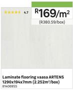 Laminate Flooring Vaasa Artens 1290x194x7mm-Per Sqm