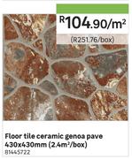Ceramic Floor Tile Genoa Pave 430x430mm-Per Sqm