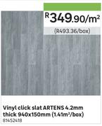 Vinyl Click Slat Artens 4.2mm Thick 940 x 150mm-Per Box