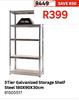 5 Tier Galvanized Storage Shelf Steel 180 x 90 x 30cm 81505517