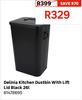 Delinia Kitchen Dustbin With Lift Lid Black 26L 81478695