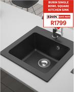 Burin Single Bowl Square Kitchen Sink