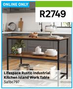 Lifespace Rustic Industrial Kitchen Island Work Table 5a1bc797