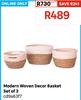 Modern Woven Decor Basket Set Of 3 cd9a63f7