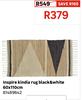 Inspire Kindia Rub Black & White 60 x 110cm 81489642
