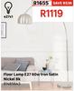 Inspire Floor Lamp E27 60W Iron Satin Nickel Blk 81485643