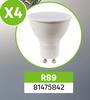 Inspire 1 Lit Bar GU10 4x4 2W Metal Satin White 81475842