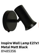 Inspire Wall Lamp 1 x E27 Metal Matt Black 81485356