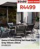 Doma 6 Piece Dining Set Steel Dark Grey 150cm x 80cm 81496320