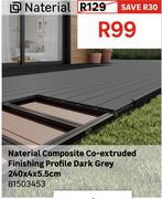 Naterial Composite Co Extruded Finishing Profile Dark Grey 240 x 4 x 5.5cm 81503453