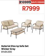 Naterial Etos Sofa set 4pc Wicker Grey 81484300
