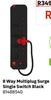 8 Way Multiplug Surge Single Switch Black 81488540