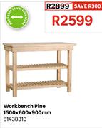 Workbench Pine 1500 x 600 x 900mm 81438313