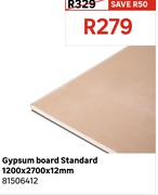 Gypsum Board Standard 1200 x 2700 x 12mm 81506412