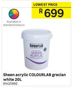ColouLab 20L Sheen Acrylic Grecian (White)