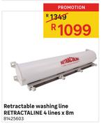 Retractaline Retractable Washing Line 4 Lines x 8m