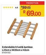 Extendable Trivet & Bamboo L 23cm x W 20cm x D 2cm