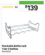 Stackable Bottle Rack (1 Tier 5 Bottles)