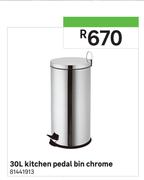 30L Kitchen Pedal Bin (Chrome)
