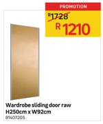 Wardrobe Sliding Door Raw H 250cm x W 92cm