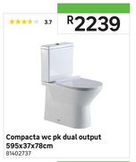 Compacta WC PK Dual Output 595 x 37 x 78cm