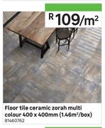 Floor Tile Ceramic Zorah Multi Colour 400 x 400mm-Per Sqm