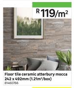 Floor Tile Ceramic Atterbury Mocca 242 x 492mm-Per Sqm