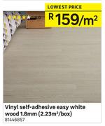 Vinyl Self Adhesive Easy White Wood 1.8mm-Per Sqm
