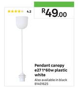 Pendant Canopy e271* 60w Plastic White
