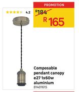 Composable Pendant Canopy e271 x 60w Aluminium